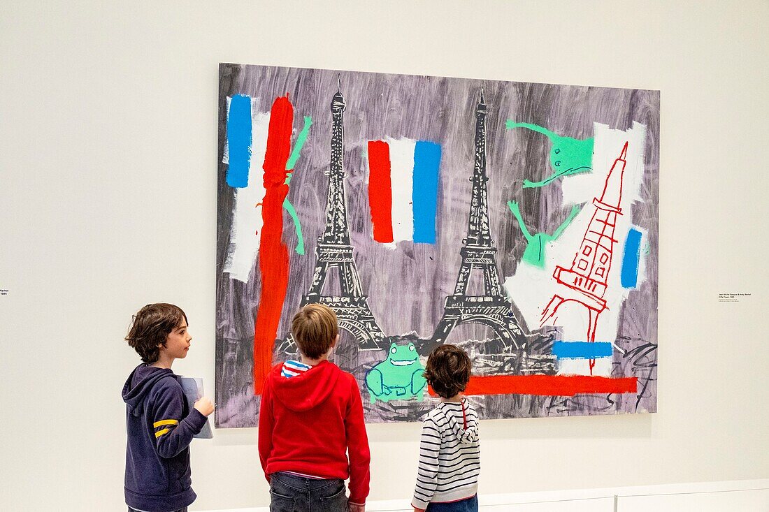 Frankreich, Paris, Bois de Boulogne, die Fondation Louis Vuitton des Architekten Frank Gehry, Ausstellung Jean Michel Basquiat