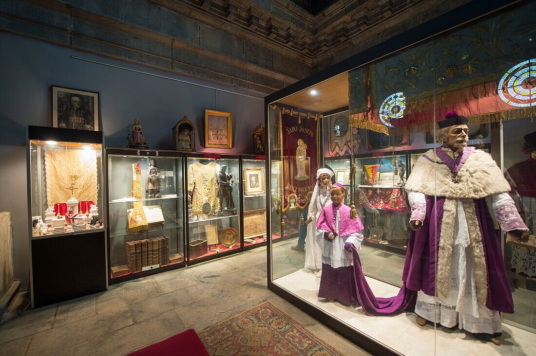 France, Doubs, Besancon, an exhibition room of the museum of the Church of the Madeleine in the quarter Battant