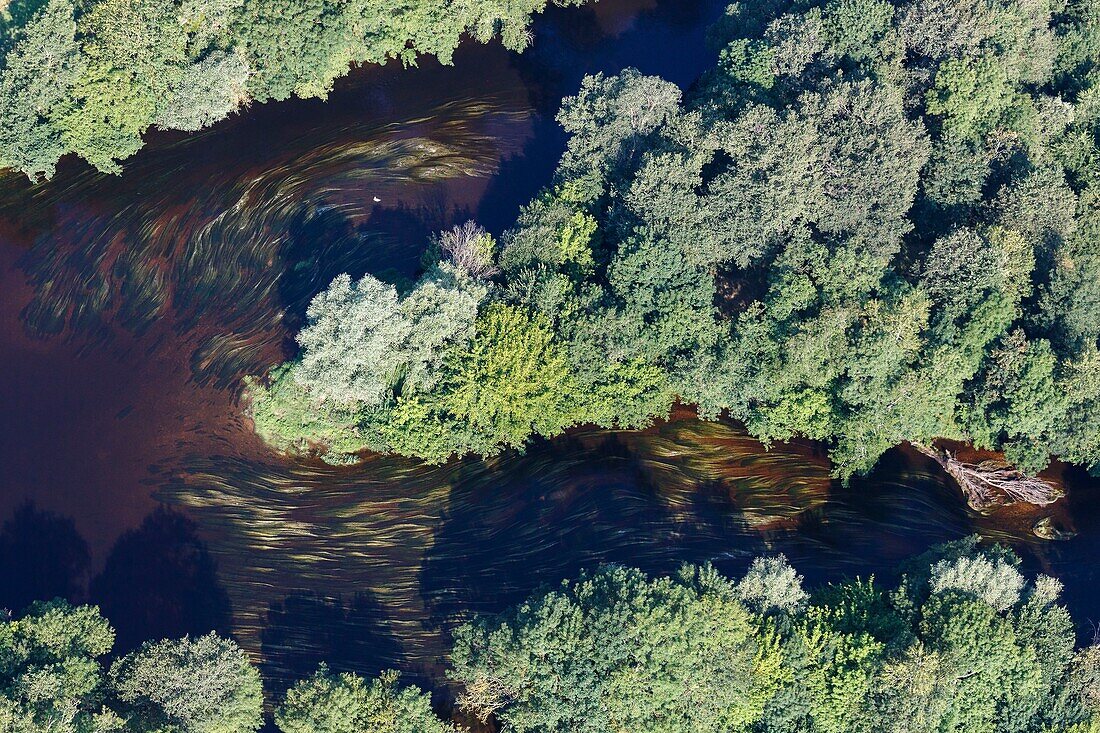 France, Indre, Neons sur Creuse, la Creuse river (aerial view)