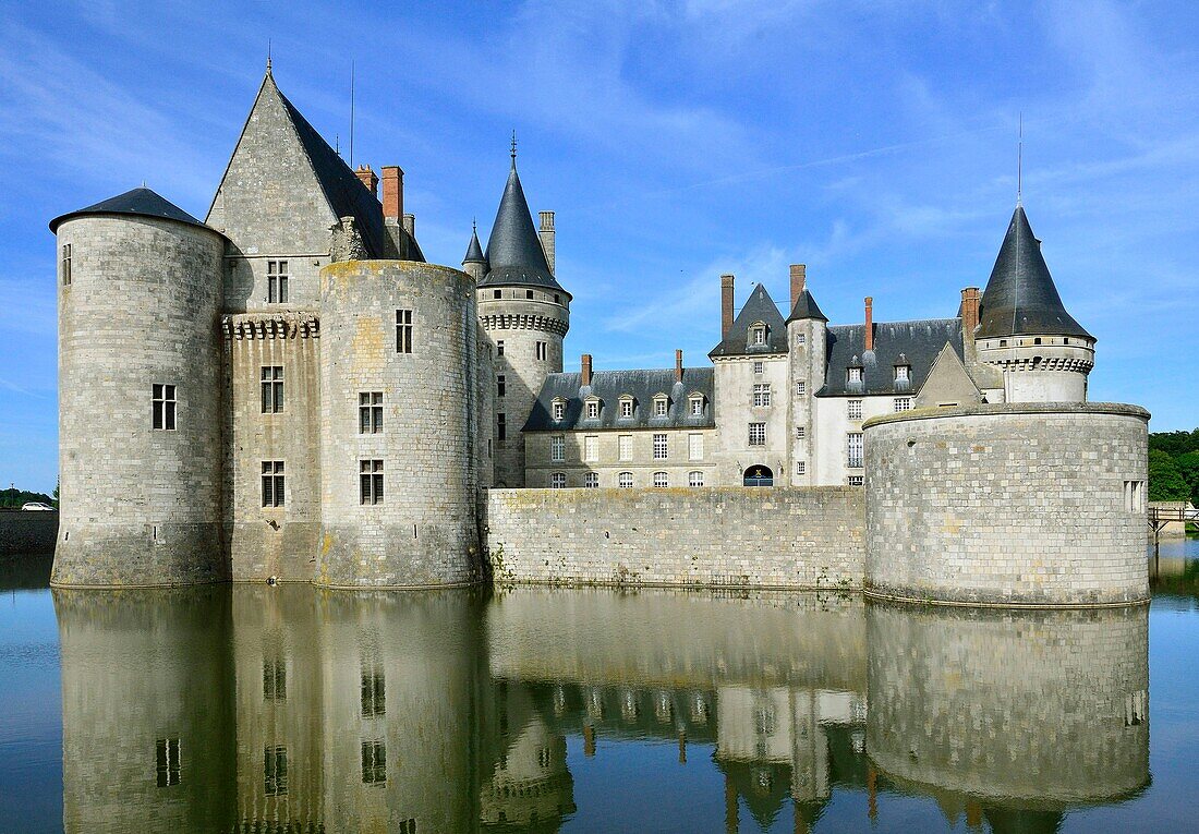 France, Loiret, classified Loire valley, castle of Sully sur Loire