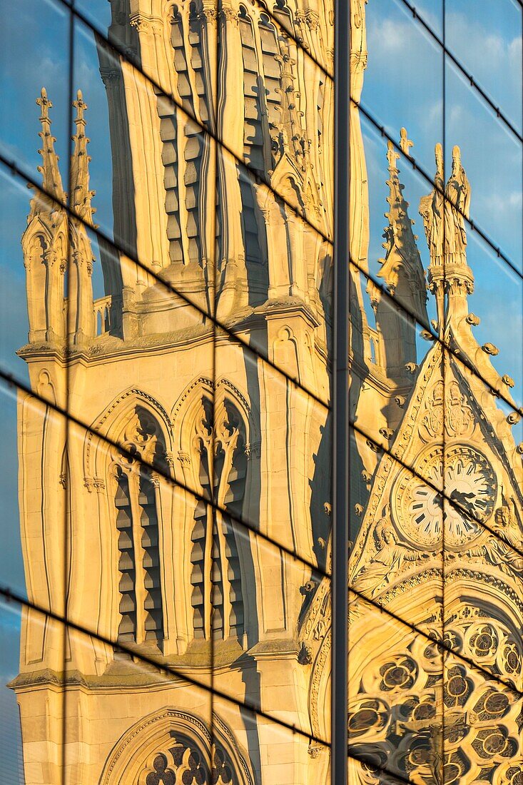 France, Meurthe et Moselle, Nancy, 19th century Saint Leon church in neogothic style by architect Leon Vautrin