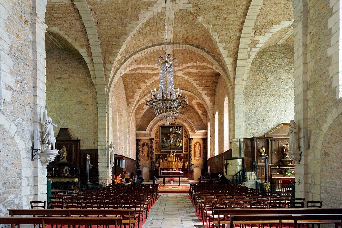 France, Correze, Turenne, labelled Les Plus Beaux Villages de France (The Most Beautiful Villages of France), Notre Dame Saint Pantaleon church or collegiate church