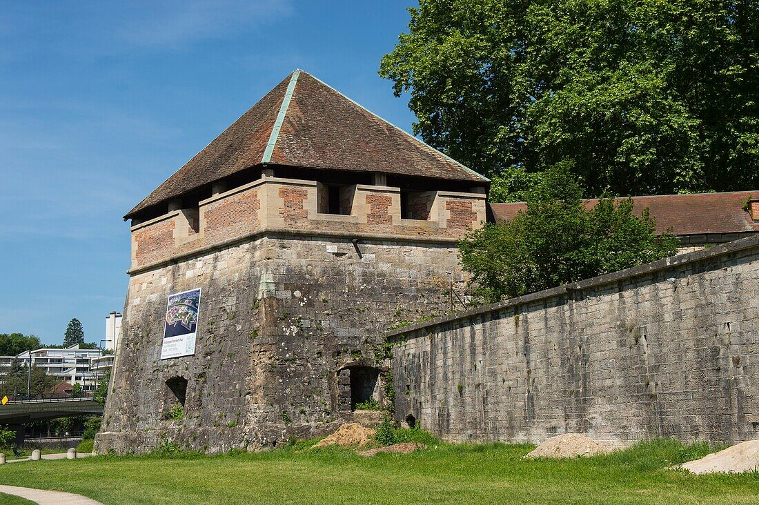 France, Doubs, Besancon, fortifications Vauban, the Chamars tower