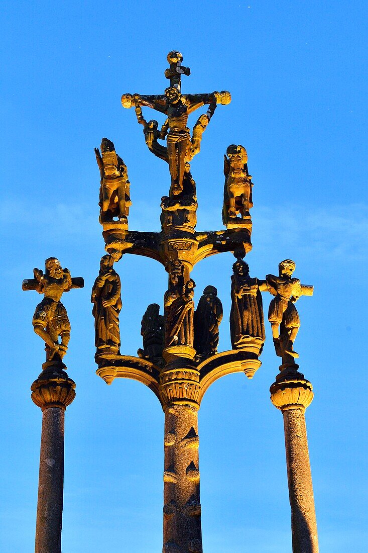 France, Finistere, stop on the Way of St James, St Thegonnec, parish enclosure, the calvary