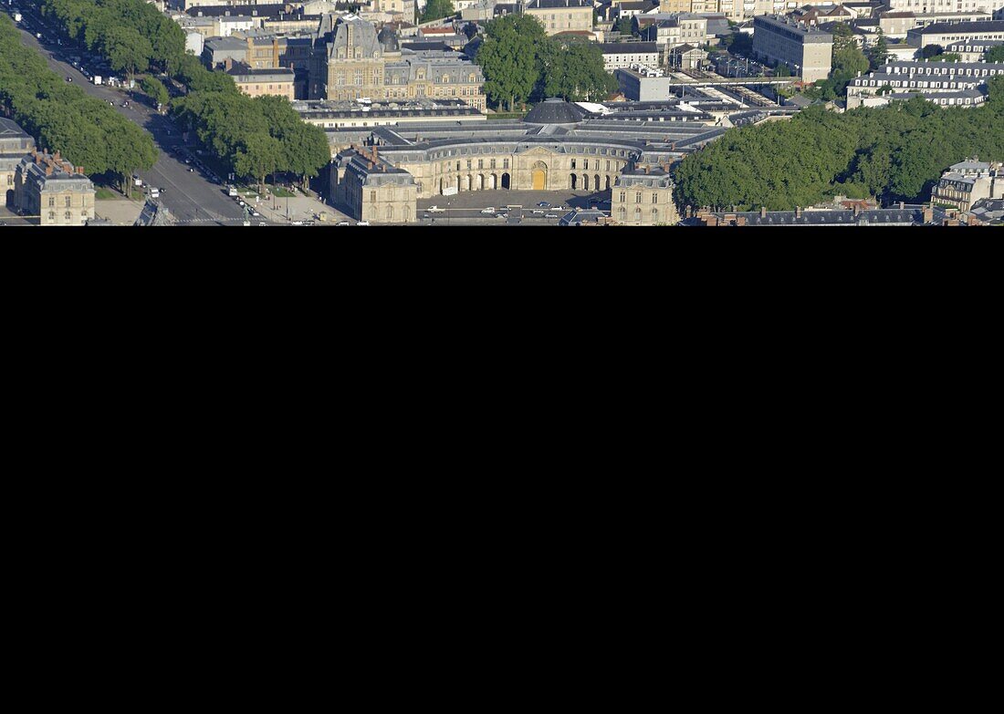 Frankreich, Yvelines, Park des Schlosses von Versailles, von der UNESCO zum Weltkulturerbe erklärt, der Canal Grande (Luftaufnahme)