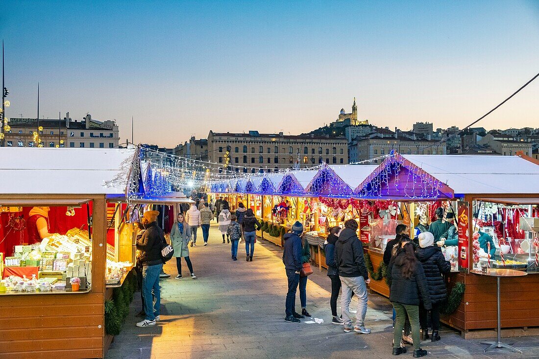 Frankreich, Bouches du Rhone, Marseille, Alter Hafen, der Weihnachtsmarkt