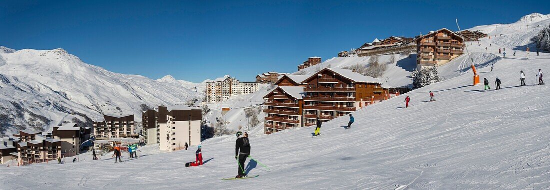 France, Savoie, ski area of the 3 valleys, Saint Martin de Belleville, resort of Menuires, hamlet and of Reberty 1850