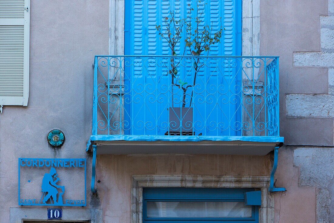 France, Meurthe et Moselle, Nancy, detail of the shop sign of a shoe repairer