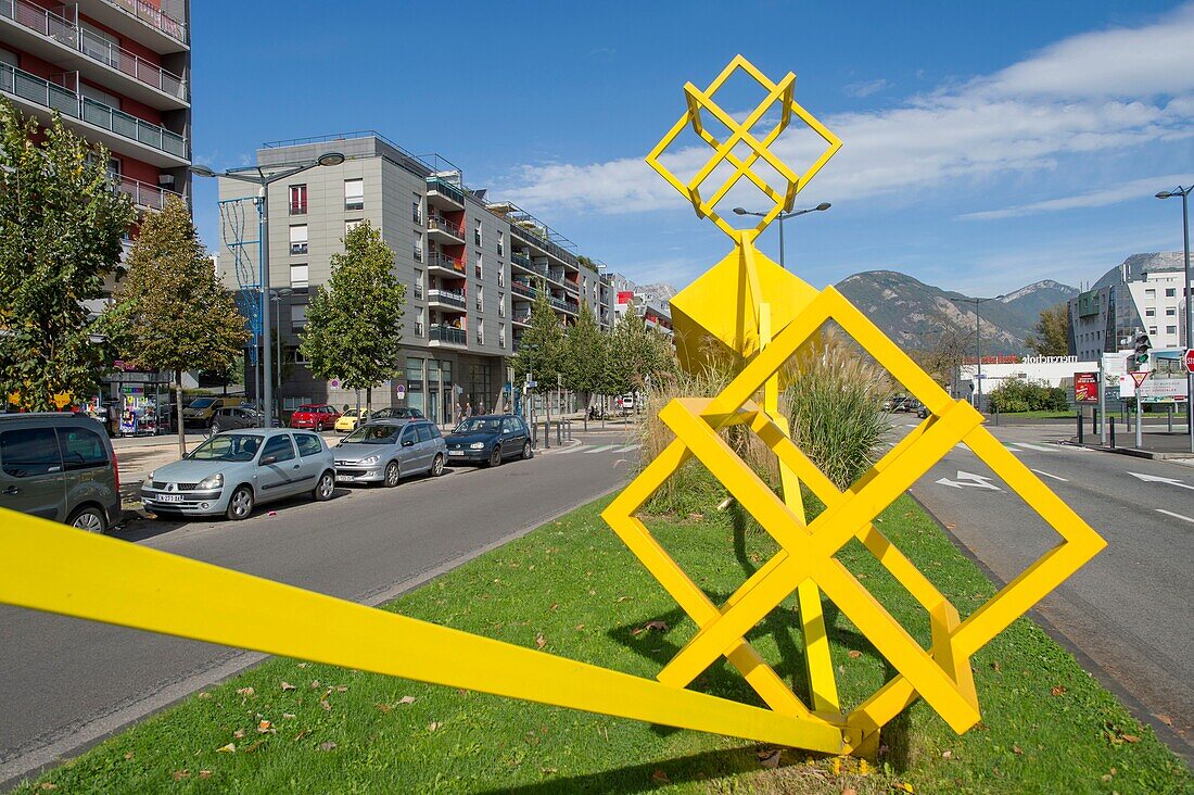 Frankreich, Isere, Grenoble, Metallkunstwerke im südlichen Viertel, rue Marie Reynoard