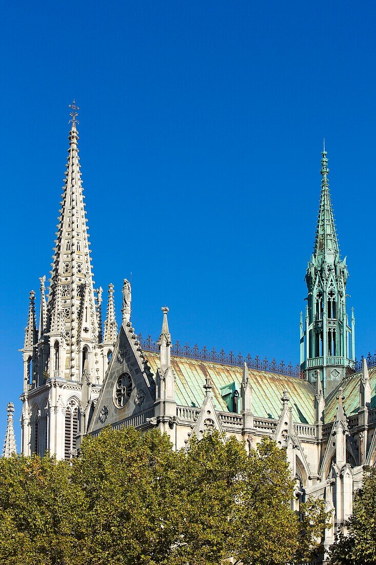 France, Meurthe et Moselle, Nancy, Neo Gothic Saint Epvre of Nancy basilica built during the 19th century of stones from Euville