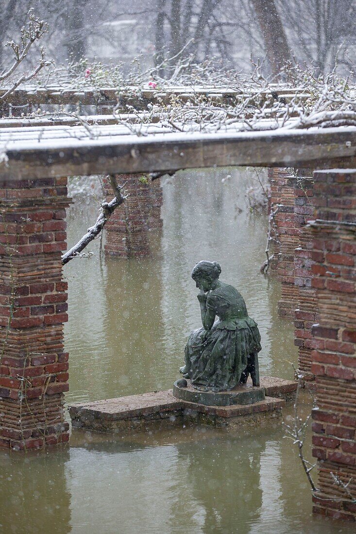 Frankreich, Hauts de Seine, Puteaux, Insel Puteaux, Rosengarten, Hochwasser der Seine