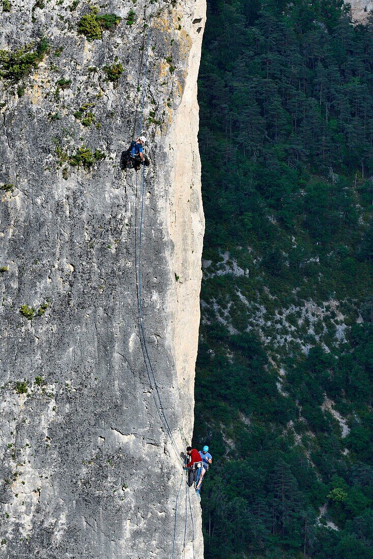 France, Lozere, Gorges de la Jonte, climbing