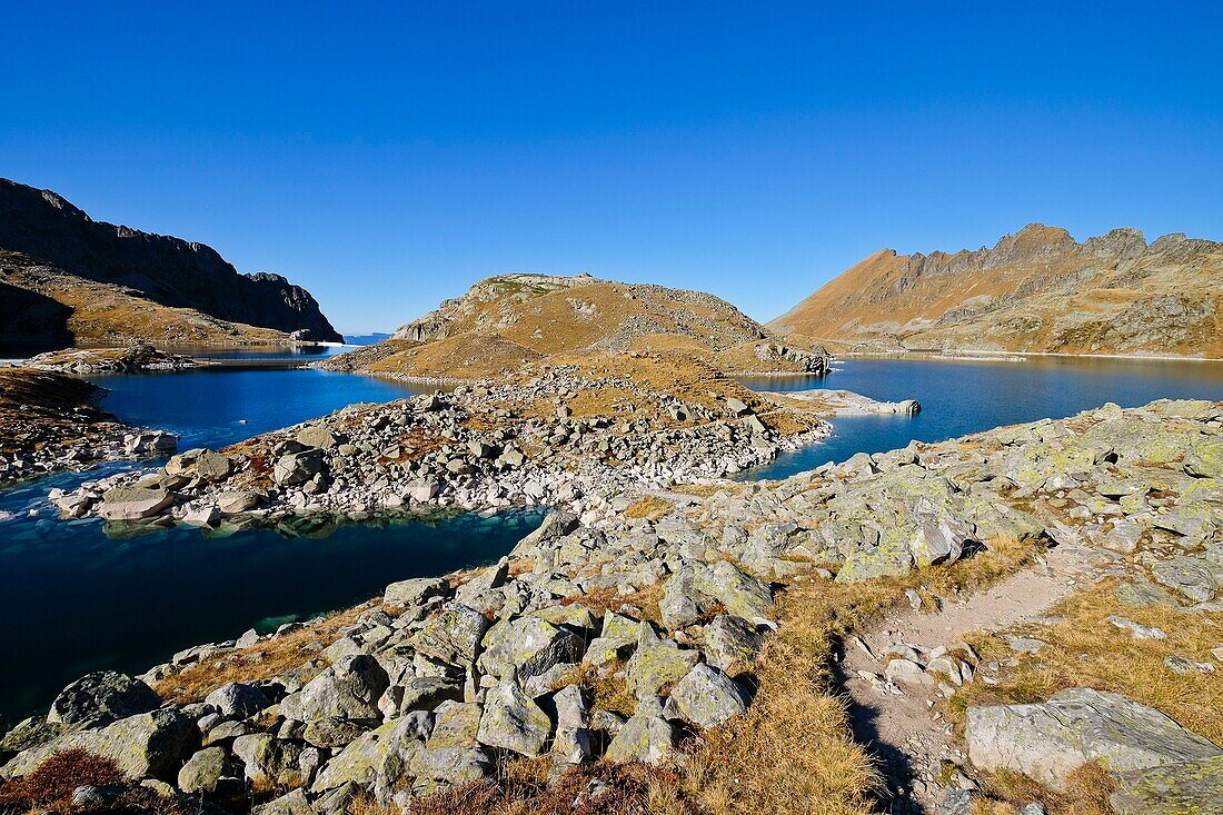 France, Isere, La Ferriere, lake Carré and lake Motte