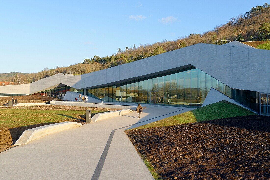 Frankreich, Dordogne, Montignac, Montignac Lascaux Parietal Art international Centre (Lascaux 4), Baustelle des norwegischen Architekturbüros Snøhetta
