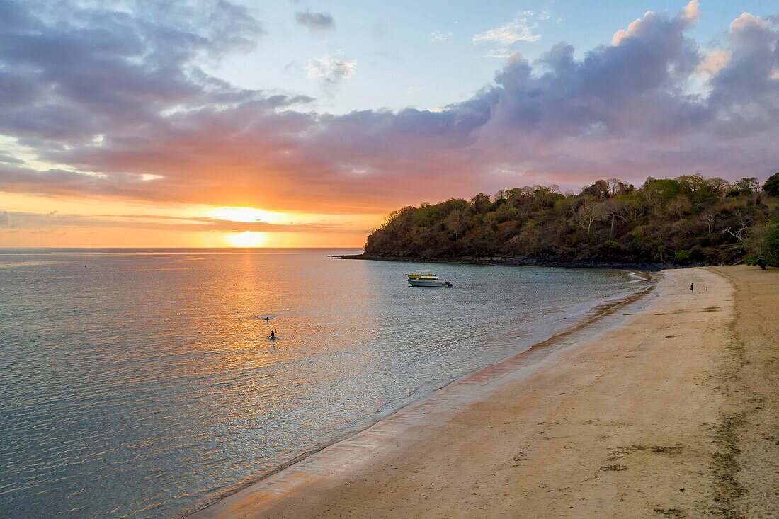 Frankreich, Insel Mayotte (französisches Überseedepartement), Grande Terre, Kani Keli, der Garten von Maore und der Strand von N'Gouja (Luftaufnahme)