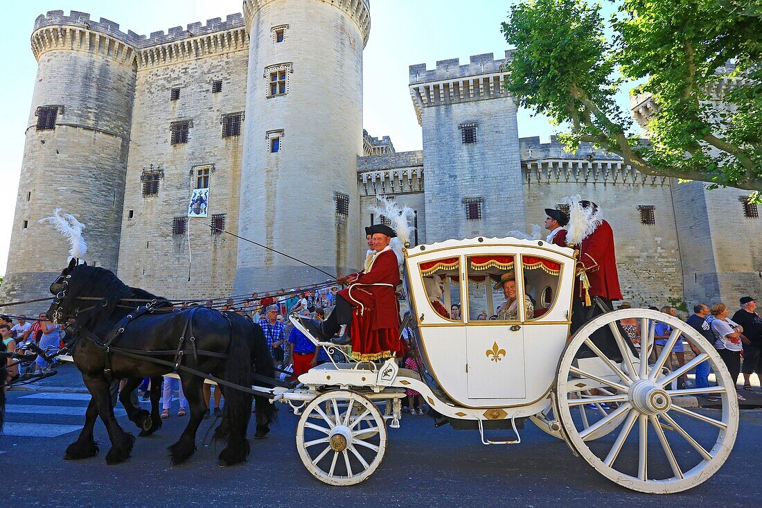 France, Bouches du Rhone, Tarascon, medieval castle of King Rene (XVth) listed historical monument, festival of La Tarasque (last weekend of June)