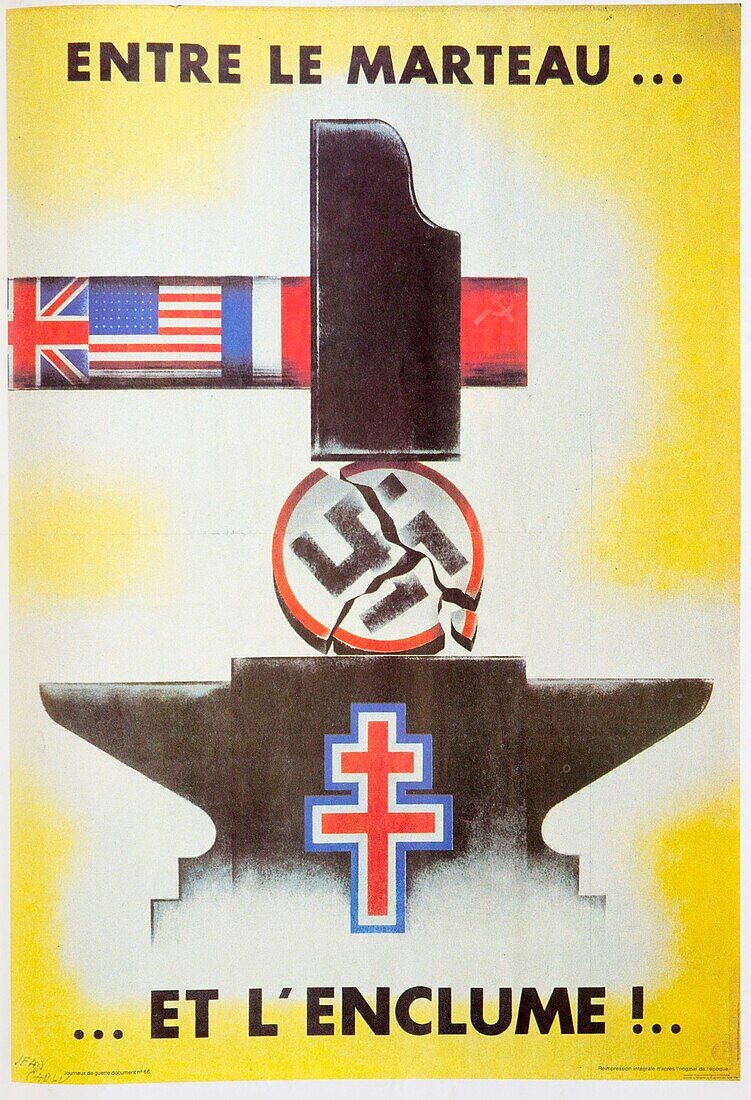 France, Paris, former propaganda poster of the Second World War (39-45)