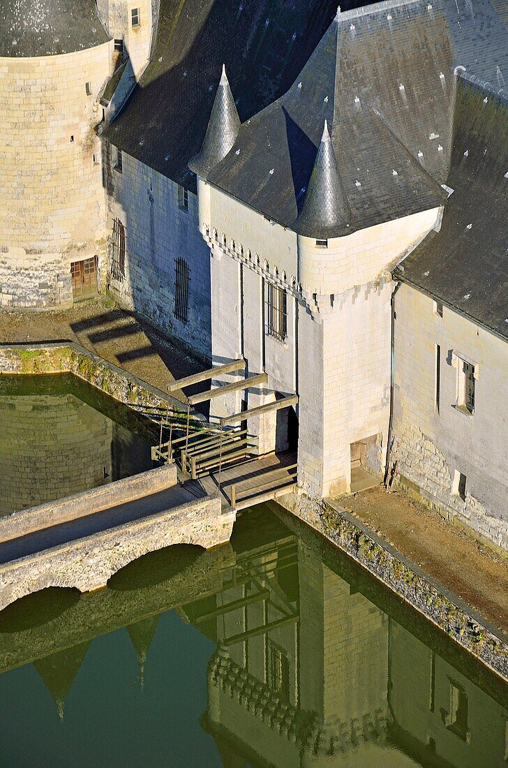 France, Maine et Loire, Ecuille, the castle of Le Plessis Bourre (aerial view)