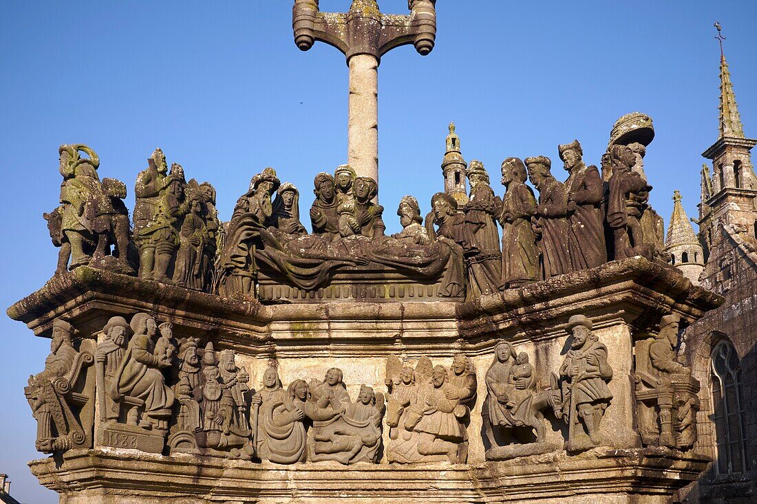 Frankreich, Finistere, Guimiliau, Pfarrei Guimiliau in der Nähe der Kirche Saint Miliau, Kalvarienberg