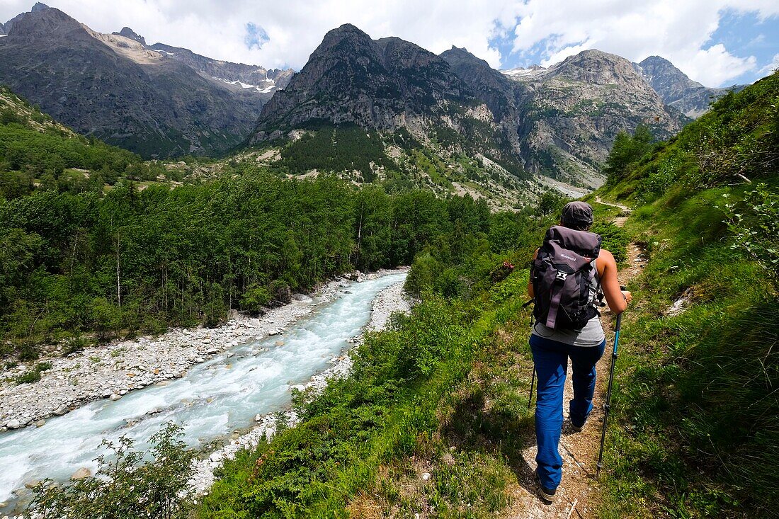 Frankreich, Isere, Saint-Christophe-en-Oisans, der Fluss Vénéon in der Nähe von La Bérarde