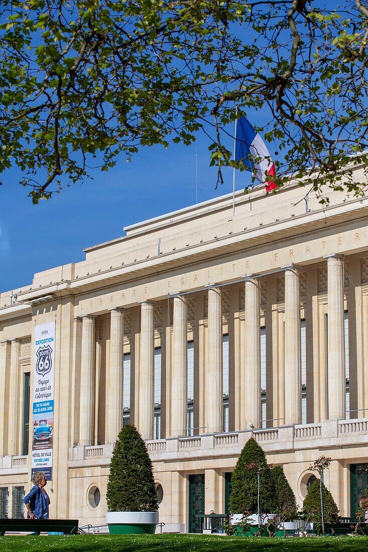 Frankreich, Hauts de Seine, Puteaux, Rathaus, Gebäude mit Art Deco Architektur, Esplanade