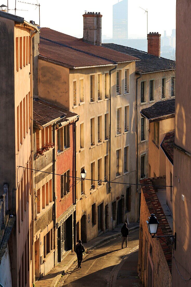 France, Rhone (69), Lyon, 5e arrondissement, quartier Vieux Lyon, site historique classe Patrimoine Mondial de l'UNESCO, Montee du Gourguillon