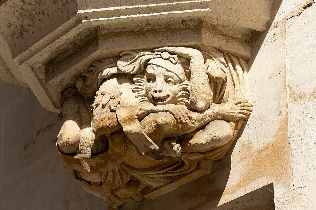 France, Meurthe et Moselle, Nancy, the Palais des Ducs de Lorraine (palace of the Dukes of Lorraine) now the Musee Lorrain, decoration of one of the balcony