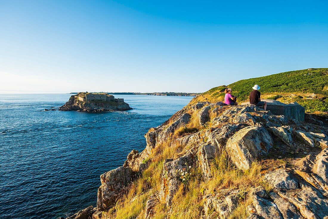 Frankreich, Finistere, Le Conquet, Halbinsel Kermorvan, Festung der Insel Kermorvan