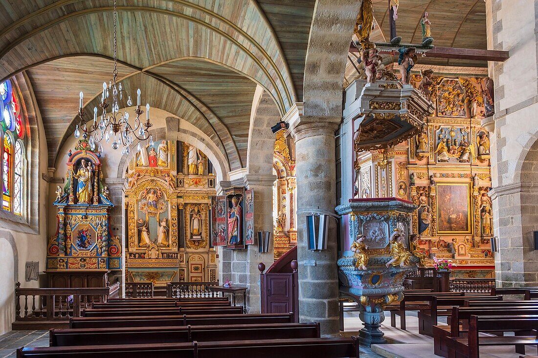 Frankreich, Finistere, Saint Thegonnec, Etappe auf dem Weg nach Santiago de Compostela, die Pfarrei schließen des 16. und 17. Jahrhunderts, Kirche Notre Dame