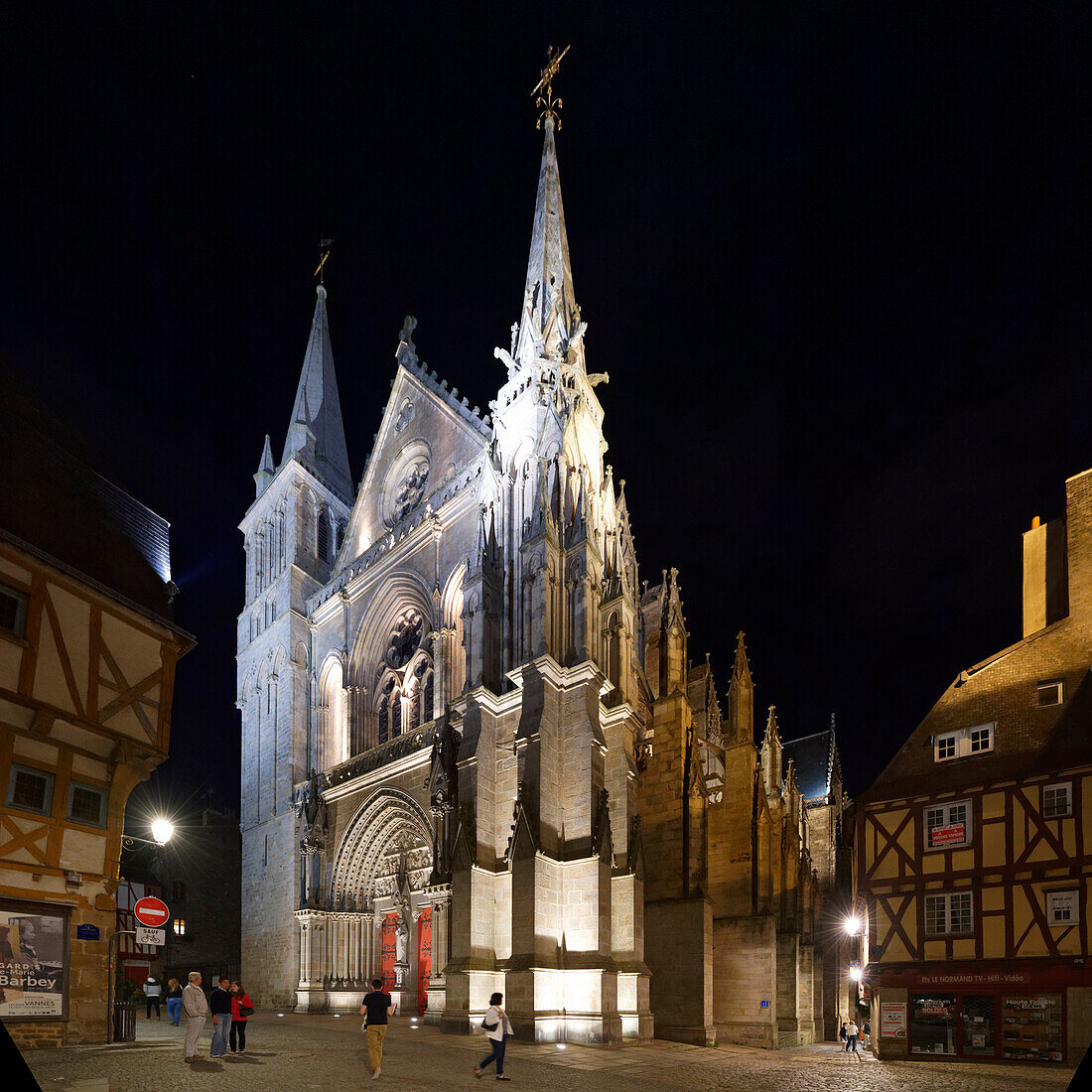 France, Morbihan, Gulf of Morbihan, Vannes, Place Saint-Pierre and Saint-Pierre cathedral