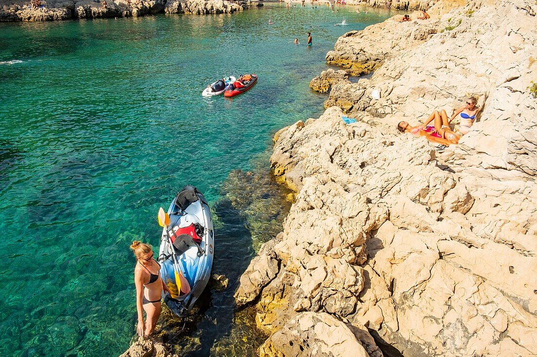 Frankreich, Bouches du Rhone, Cassis, die Bucht von Port Pin, Calanques-Nationalpark