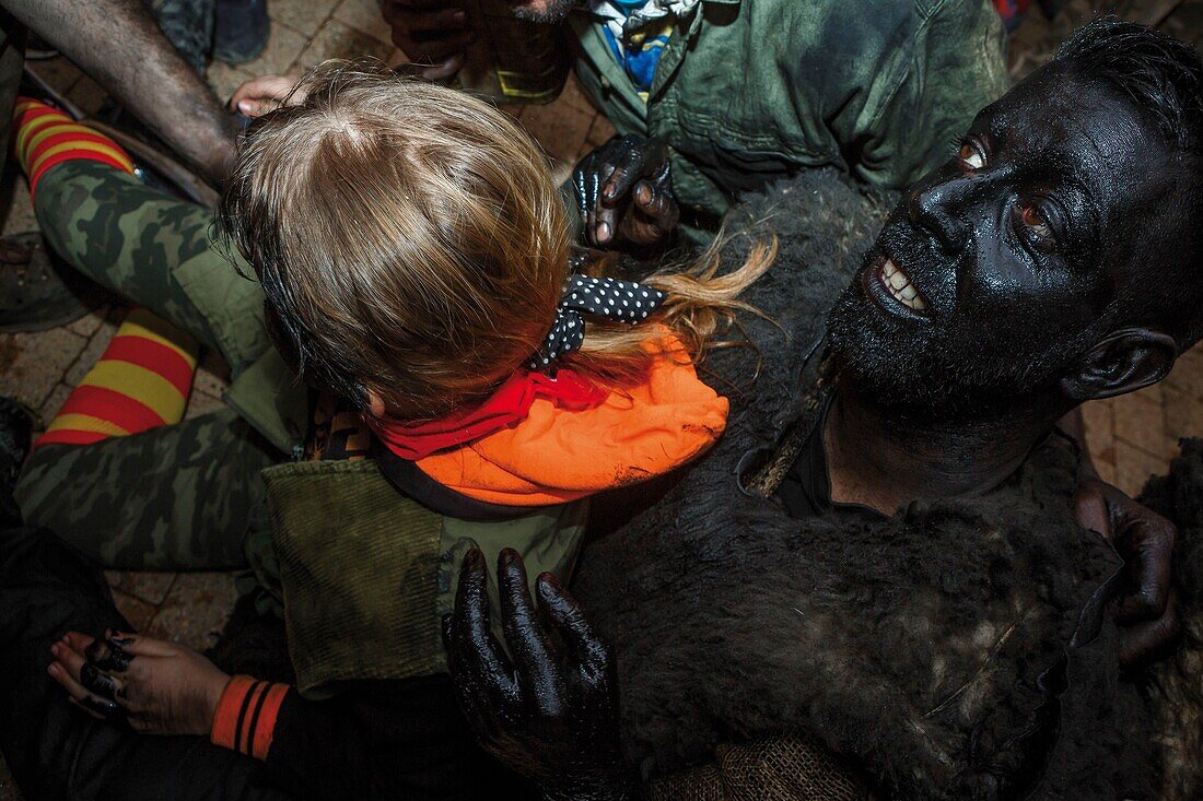 France, Pyrenees Orientales, Prats-de-Mollo, life scene during the bear celebrations at the carnival