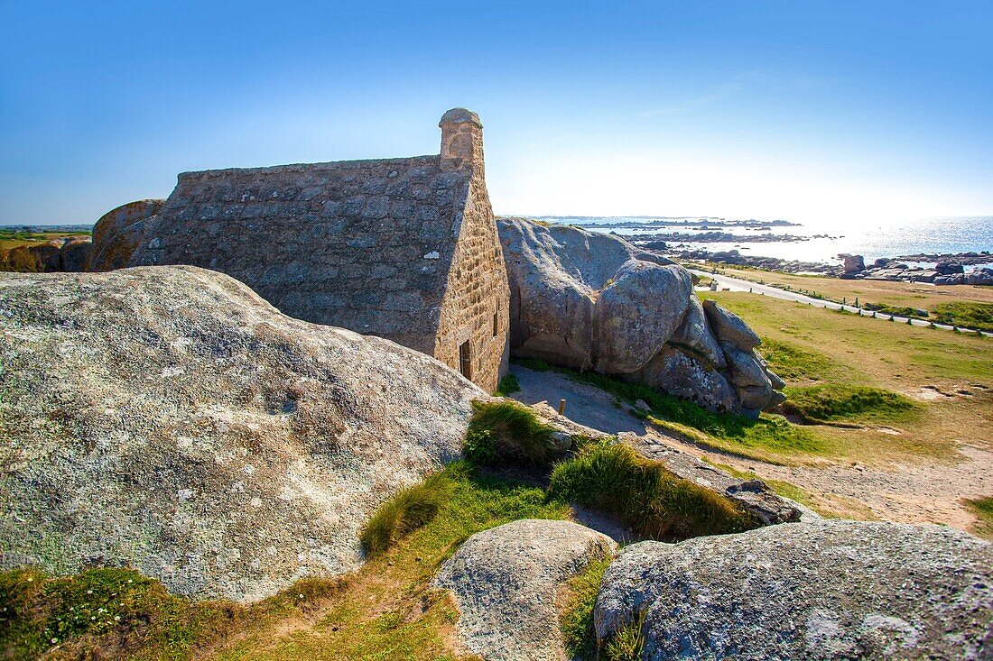 France, Finistere, Pays des Abers, house of the guard post of the hamlet of Meneham in Kerlouan