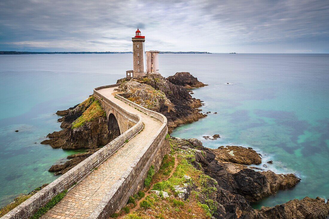 France, Finistere, Iroise Sea, Goulet of Brest, Plouzane, Pointe du Petit Minou, Petit Minou lighthouse