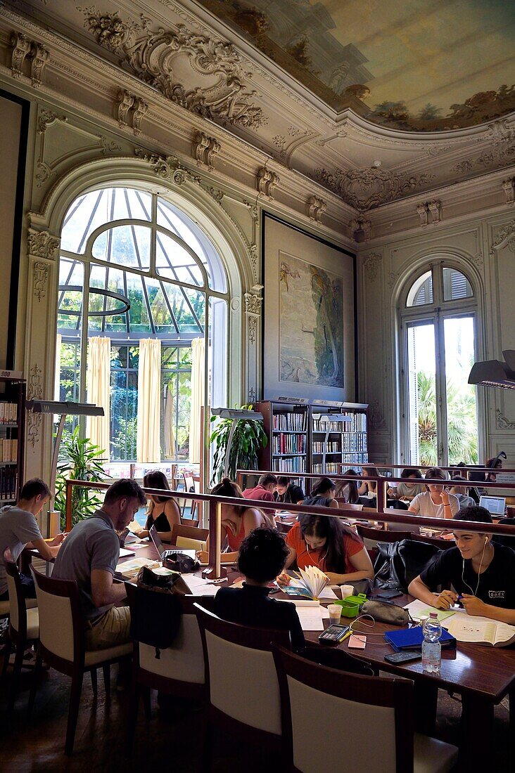 France, Alpes Maritimes, Cannes, Noailles media library in the Rothschild Villa