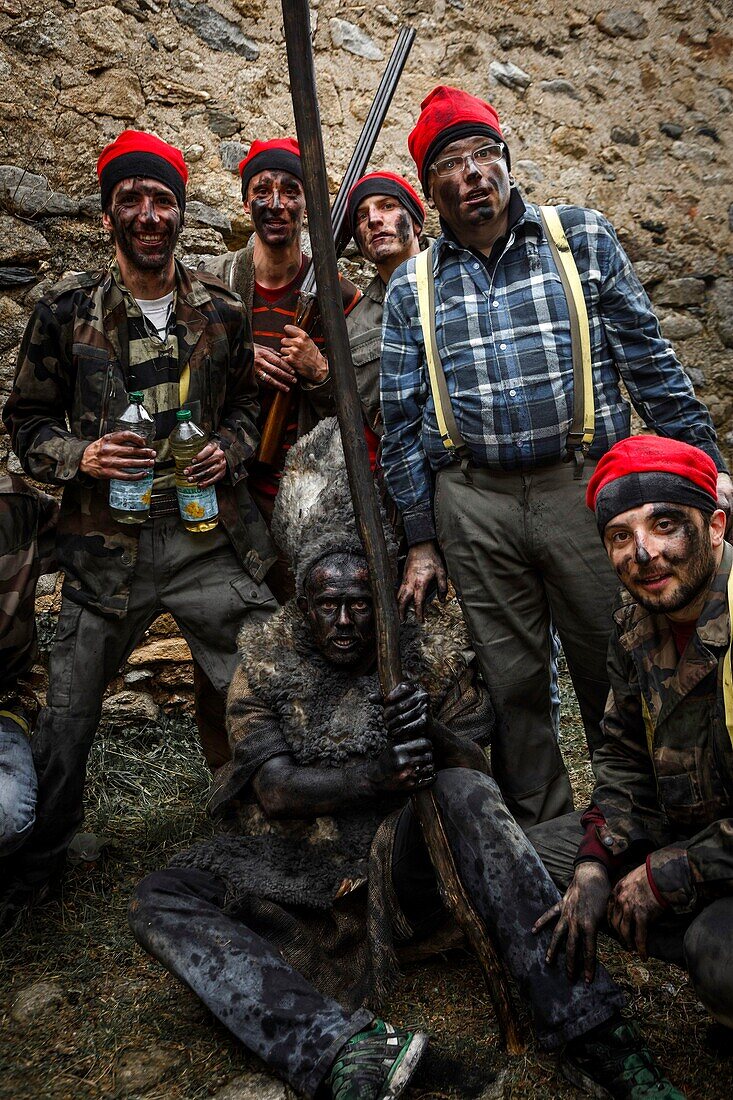 Frankreich, Pyrenees Orientales, Prats-de-Mollo, Lebensszene während des Bärenfestes beim Karneval