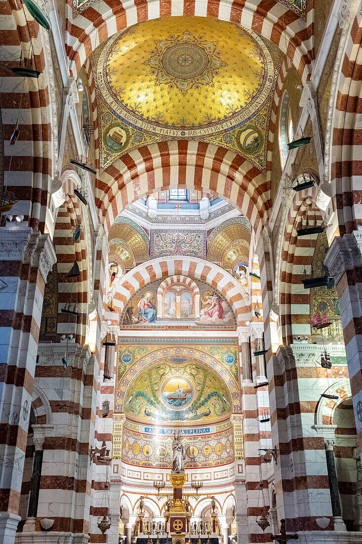 France, Bouches du Rhone, Marseille, the Basilica of Our Lady of the Guard