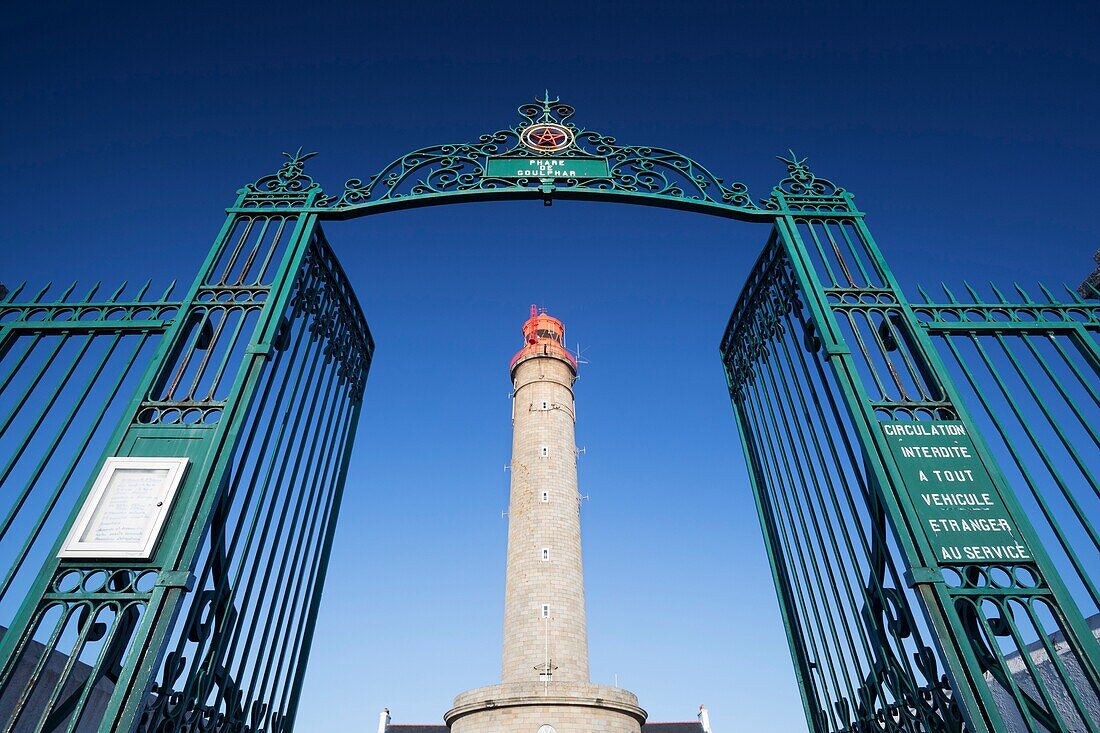 Frankreich, Morbihan, Belle Ile en mer, Bangor, Der unter Denkmalschutz stehende Leuchtturm von Goulphar