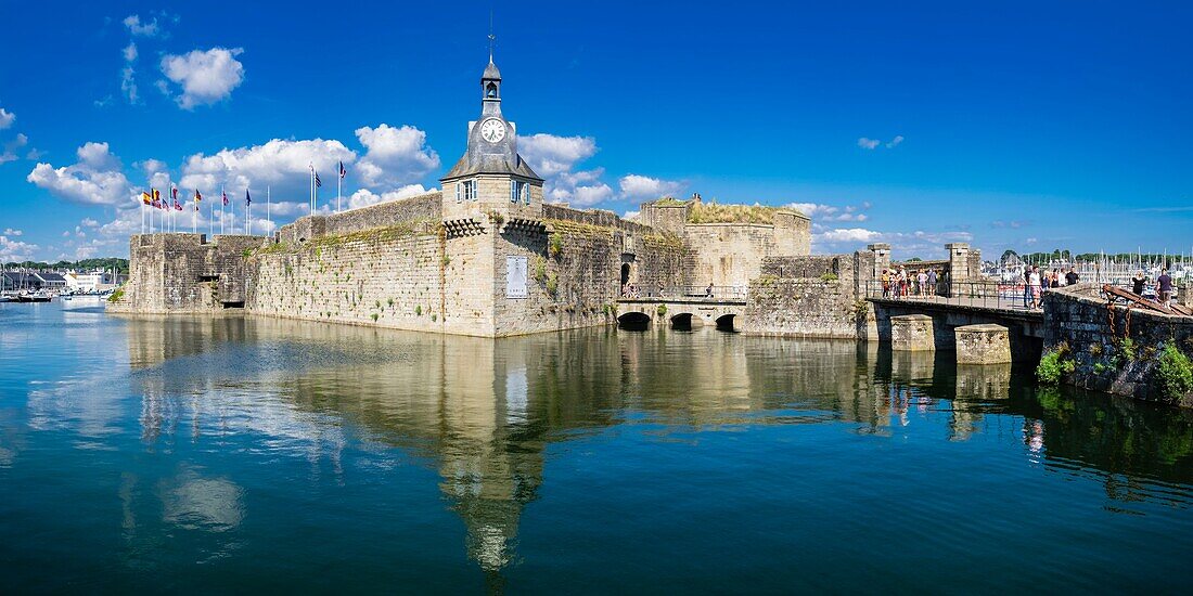France, Finistere, Concarneau, Walled Town is a fortified town built in the 15th and 16th century modified by Vauban in the 17th century