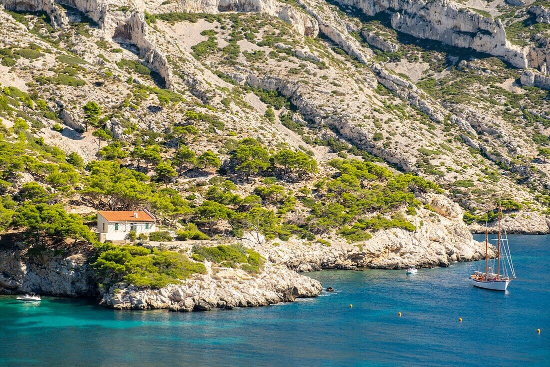 France, Bouches du Rhone, Marseille, Calanque of Sormiou, Calanques National Park