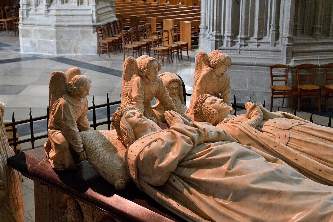 Frankreich, Loire Atlantique, Nantes, Kathedrale St. Pierre St. Paul, Grabmal von Marguerite de Foix und Herzog der Bretagne Franz II, letzter Herzog der unabhängigen Bretagne im 15.