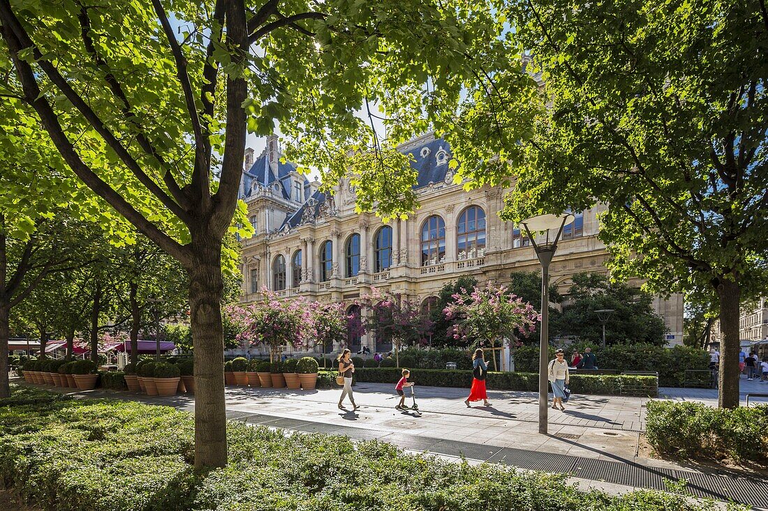 Frankreich, Rhone, Lyon, historische Stätte, die von der UNESCO zum Weltkulturerbe erklärt wurde, die Rue de la Republique und der Palais de la Bourse, Industrie- und Handelskammer