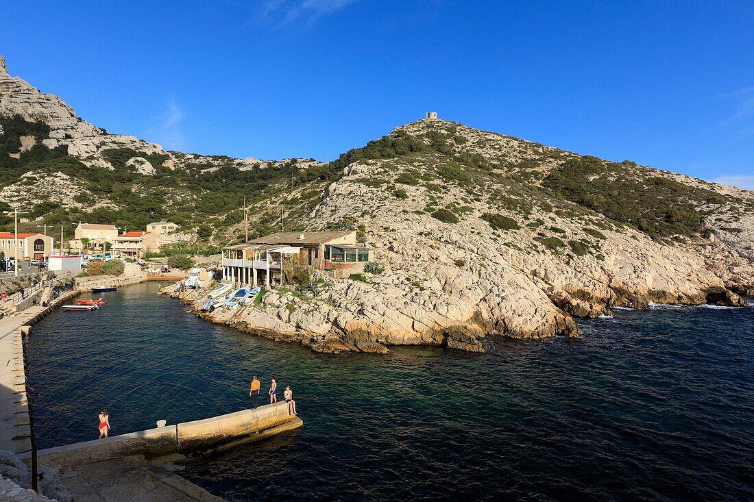 Frankreich, Bouches du Rhone, Calanques-Nationalpark, Marseille, 8. Arrondissement, Calanque de Callelongue