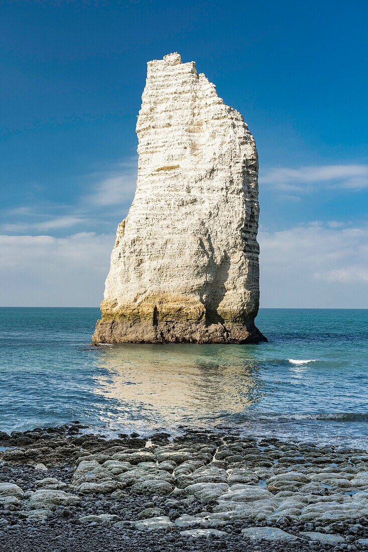 France, Seine Maritime, Cote d'albatre, Etretat, the cliff, arch and needle