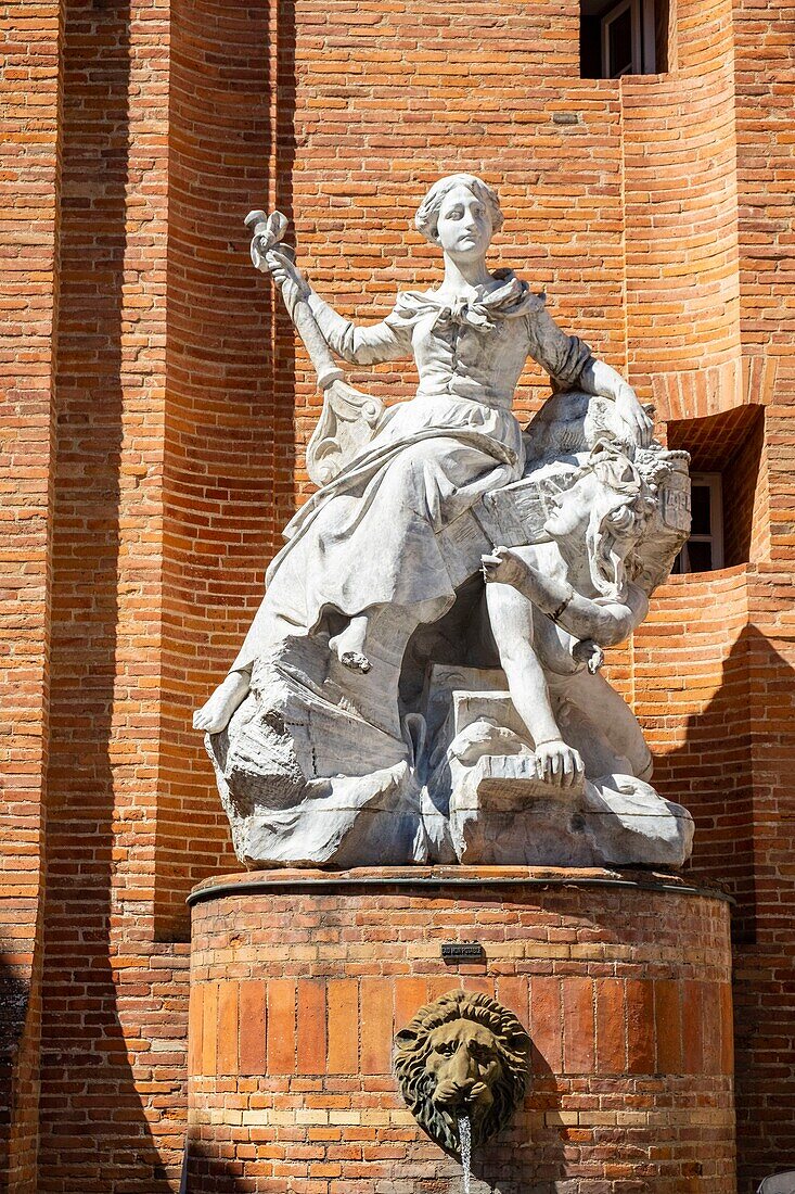 France, Haute Garonne, Toulouse, rue Boulbonne statue