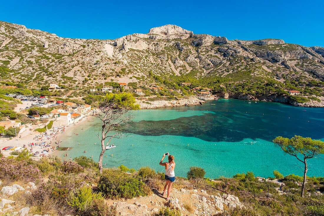 France, Bouches du Rhone, Marseille, Calanque of Sormiou, Calanques National Park