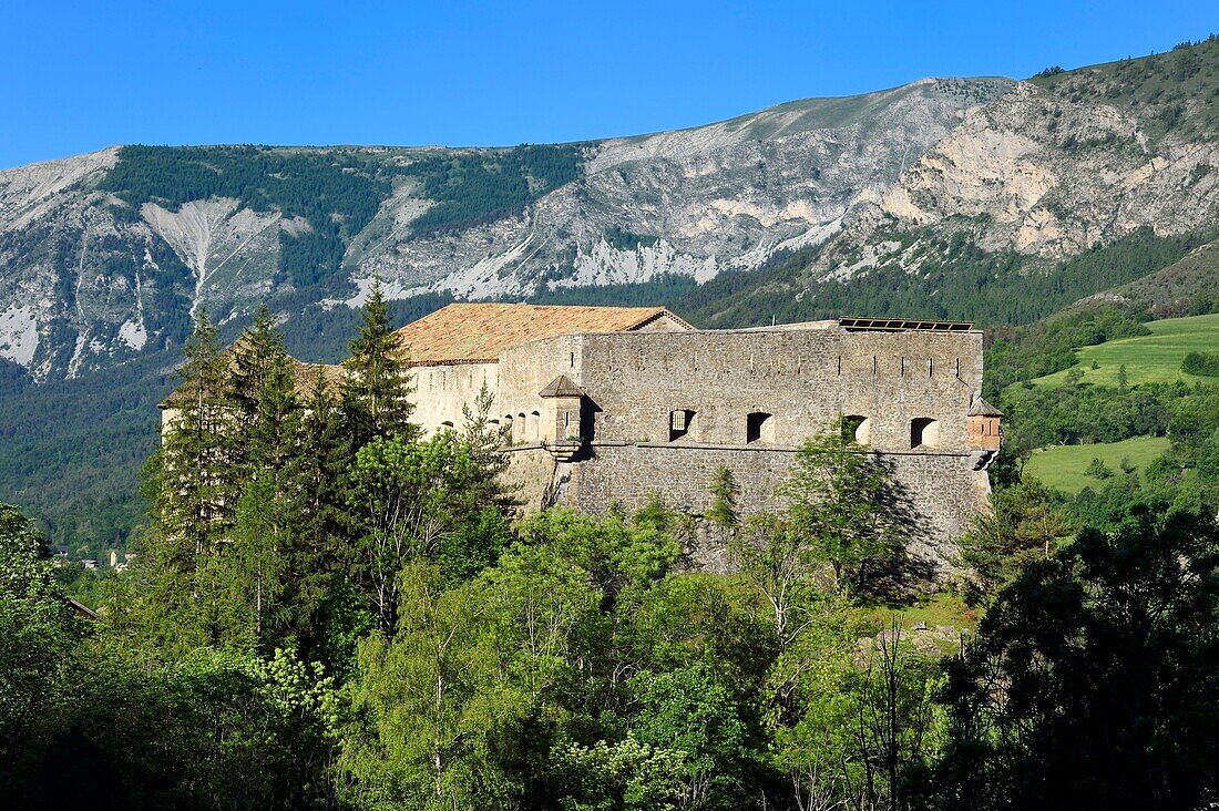 France, Alpes de Haute Provence, Parc National du Mercantour (Mercantour National Park) and Vallee du Haut Verdon, Colmars les Alpes fortified by Vauban in the late 17th century, the fort de Savoie or fort Desaix