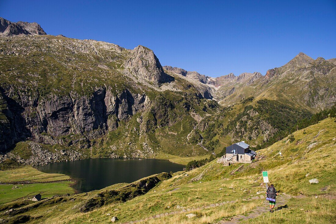 Frankreich, Haute Garonne, Oo, Oo-Tal, Espingo-Hütte und See