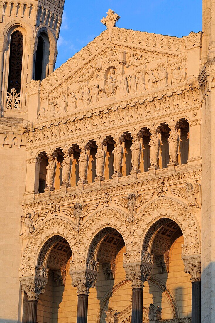 France, Rhone, Lyon, 5th district, Fourvière district, Notre Dame de Fourvière basilica (19th century), listed as a Historic Monument, a UNESCO World Heritage Site