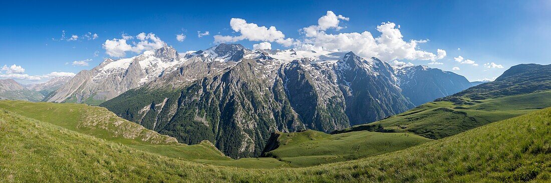 Frankreich, Hautes Alpes, Nationalpark Ecrins, die Meije von der Emparis-Hochebene aus gesehen
